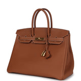 Pre-owned Hermes Birkin 35 Gold Togo Gold Hardware