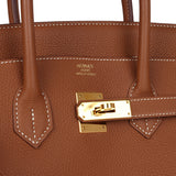 Pre-owned Hermes Birkin 35 Gold Togo Gold Hardware