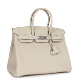 Hermes Birkin 35 Craie Togo Palladium Hardware