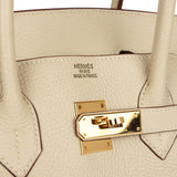 Pre-owned Hermes Birkin 35 Parchemin Clemence Gold Hardware