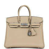 Pre-owned Hermes Birkin 25 Trench Verso Togo Palladium Hardware