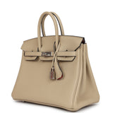 Pre-owned Hermes Birkin 25 Trench Verso Togo Palladium Hardware