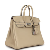 Pre-owned Hermes Birkin 25 Trench Verso Togo Palladium Hardware