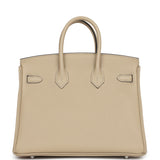 Pre-owned Hermes Birkin 25 Trench Verso Togo Palladium Hardware