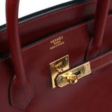 Vintage Hermes Birkin 35 Rouge H Box Gold Hardware