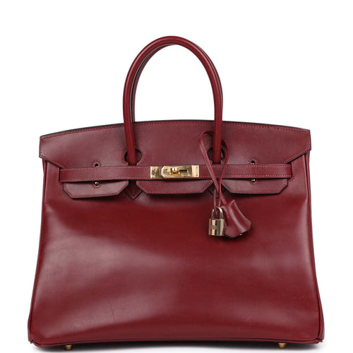 Vintage Hermes Birkin 35 Rouge H Box Gold Hardware - Deposit
