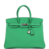 Pre-owned Hermes Birkin 35 Bambou Togo Palladium Hardware