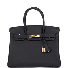 Hermes Birkin 30 Black Togo Gold Hardware