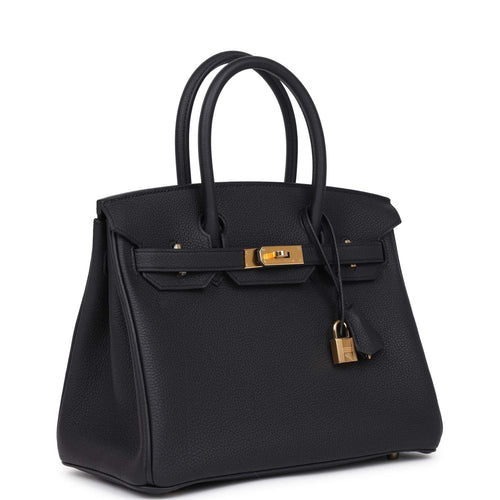 Hermes Birkin 30 Black Togo Gold Hardware