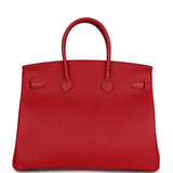 Hermes Birkin 35 Rouge Casaque Epsom Gold Hardware