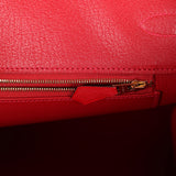 Hermes Birkin 35 Rouge Casaque Epsom Gold Hardware