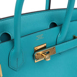 Hermes Birkin 30 Bleu Paon Epsom Gold Hardware