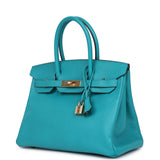 Hermes Birkin 30 Bleu Paon Epsom Gold Hardware