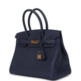 Hermes Birkin 30 Bleu Nuit Togo Gold Hardware