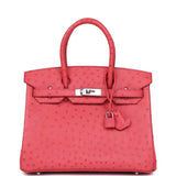 Hermes Birkin 30 Bougainvillea Ostrich Palladium Hardware