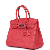 Hermes Birkin 30 Bougainvillea Ostrich Palladium Hardware