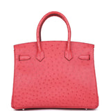 Hermes Birkin 30 Bougainvillea Ostrich Palladium Hardware