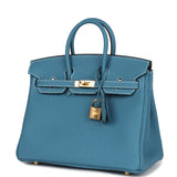 Hermes Birkin 25 Blue Jean Togo Gold Hardware