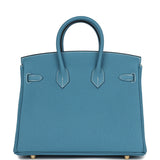 Hermes Birkin 25 Blue Jean Togo Gold Hardware