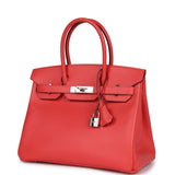 Pre-owned Hermes Birkin 30 Rose Jaipur Epsom Palladium Hardware