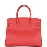 Pre-owned Hermes Birkin 30 Rose Jaipur Epsom Palladium Hardware