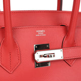 Pre-owned Hermes Birkin 30 Rose Jaipur Epsom Palladium Hardware