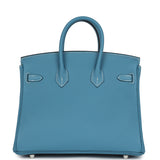 Hermes Birkin 25 Blue Jean Togo Palladium Hardware