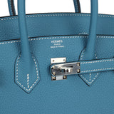 Hermes Birkin 25 Blue Jean Togo Palladium Hardware