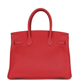 Pre-owned Hermes Birkin 30 Rouge Pivoine Togo Gold Hardware