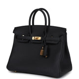 Hermes Birkin 25 Black Togo Gold Hardware