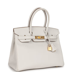 Hermes Birkin 30 Gris Pale Epsom Gold Hardware