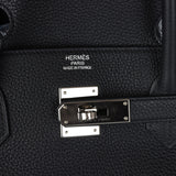 Pre-owned Hermes Birkin 40 Black Togo Palladium Hardware