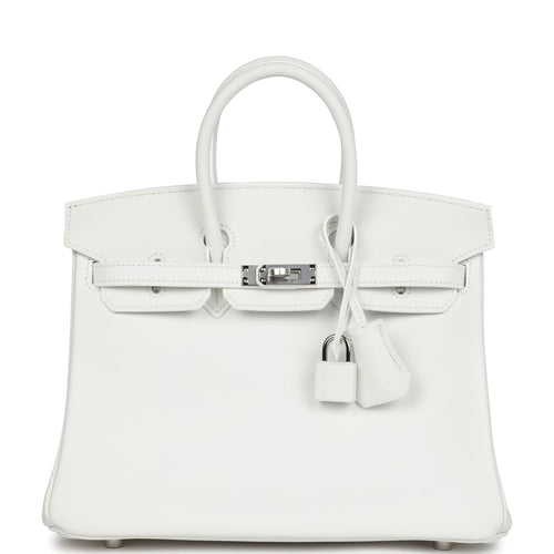 Hermes Birkin 25 New White Swift Palladium Hardware