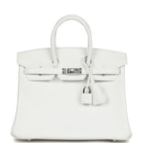 Hermes Birkin 25 New White Swift Palladium Hardware