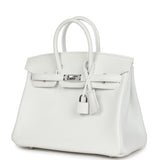 Hermes Birkin 25 New White Swift Palladium Hardware