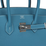 Hermes Birkin 35 Blue Jean Togo Palladium Hardware