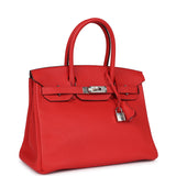 Hermes Birkin 30 Rouge Tomate Clemence Palladium Hardware