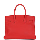 Hermes Birkin 30 Rouge Tomate Clemence Palladium Hardware