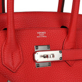 Hermes Birkin 30 Rouge Tomate Clemence Palladium Hardware