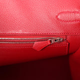 Hermes Birkin 35 Rouge Casaque Epsom Palladium Hardware