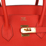 Pre-owned Hermes Birkin 35 Capucine Togo Gold Hardware