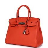 Hermes Birkin 30 Rouge Pivoine Clemence Palladium Hardware