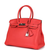 Pre-owned Hermes Birkin 30 Rose Jaipur Clemence Palladium Hardware