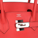 Pre-owned Hermes Birkin 30 Rose Jaipur Clemence Palladium Hardware