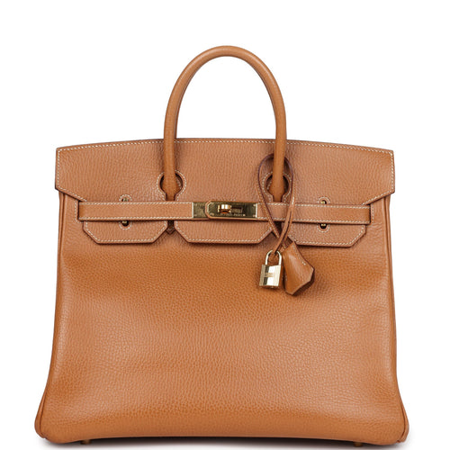 Vintage Hermes HAC Birkin 32 Naturel Ardennes Gold Hardware