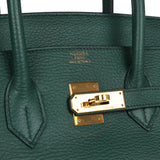 Vintage Hermes Birkin 35 Vert Anglais Ardennes Gold Hardware