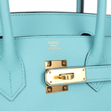 Hermes Birkin 30 Bleu Atoll Epsom Gold Hardware