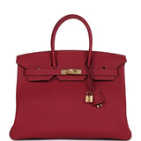 Hermes Birkin 35 Rubis Togo Gold Hardware