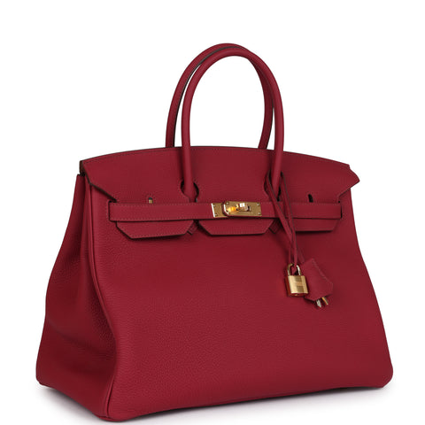 Hermes Birkin 35 Rubis Togo Gold Hardware