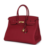 Hermes Birkin 35 Rubis Togo Gold Hardware